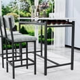 thumbnail image 5 of Kitchen Table Set, Dining Table and Chairs for 2, 3 Piece Dining Room Table Set with 2 Upholstered Chairs, Bar Dining Table Set for Small Spaces, Apartment, Breakfast, Pub, Rustic Black, 5 of 12