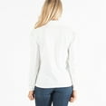 thumbnail image 4 of Womens L/XL White Brushed Jersey V-Neck Tie Front Blouse by Howard's, 4 of 4
