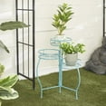 thumbnail image 3 of DecMode 19" x 18" x 21" 3 Tier Blue Metal Starburst Plantstand, 3 of 9