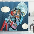 thumbnail image 1 of Ambesonne Romantic Shower Curtain, Astronaut Couple Love, 69"Wx84"L, Multicolor, 1 of 3