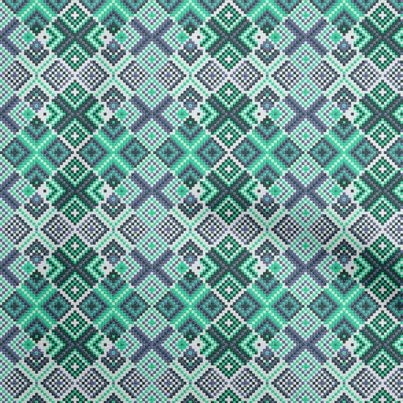 oneOone Polyester Spandex Light Green Fabric Abstracts Dress Material Fabric Print Fabric By The Yard 56 Inch Wide-MQ