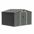 thumbnail image 4 of LZBEITEM Steel Outdoor Storage Shed, 75.20" x 120.00" x 100.00", Gray, 4 of 12