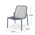 thumbnail image 3 of GDF Studio Douglas Outdoor Metal Mesh Accent Chairs, Set of 2, Matte Navy Blue, 3 of 11