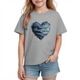 thumbnail image 2 of hengsof T-Shirt d'Été Imprimé Amour pour Enfants Manches Courtes Col Rond T-Shirt Graphique, 2 of 3