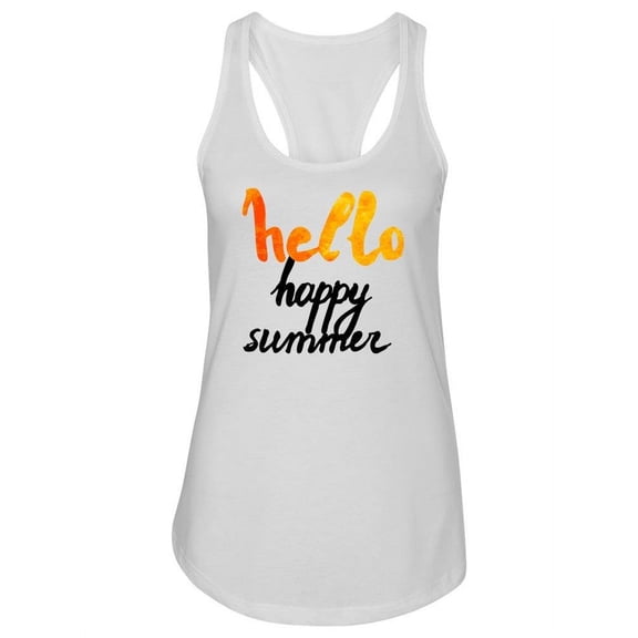 Hello Happy Summer Tank Women -Image by Shutterstock, Female Large