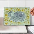 thumbnail image 2 of Oriental Cutting Board, Pattern with Floral Motifs and Cartoon Elephant, Decorative Tempered Glass Cutting and Serving Board, in 3 Sizes, by Ambesonne, 2 of 5