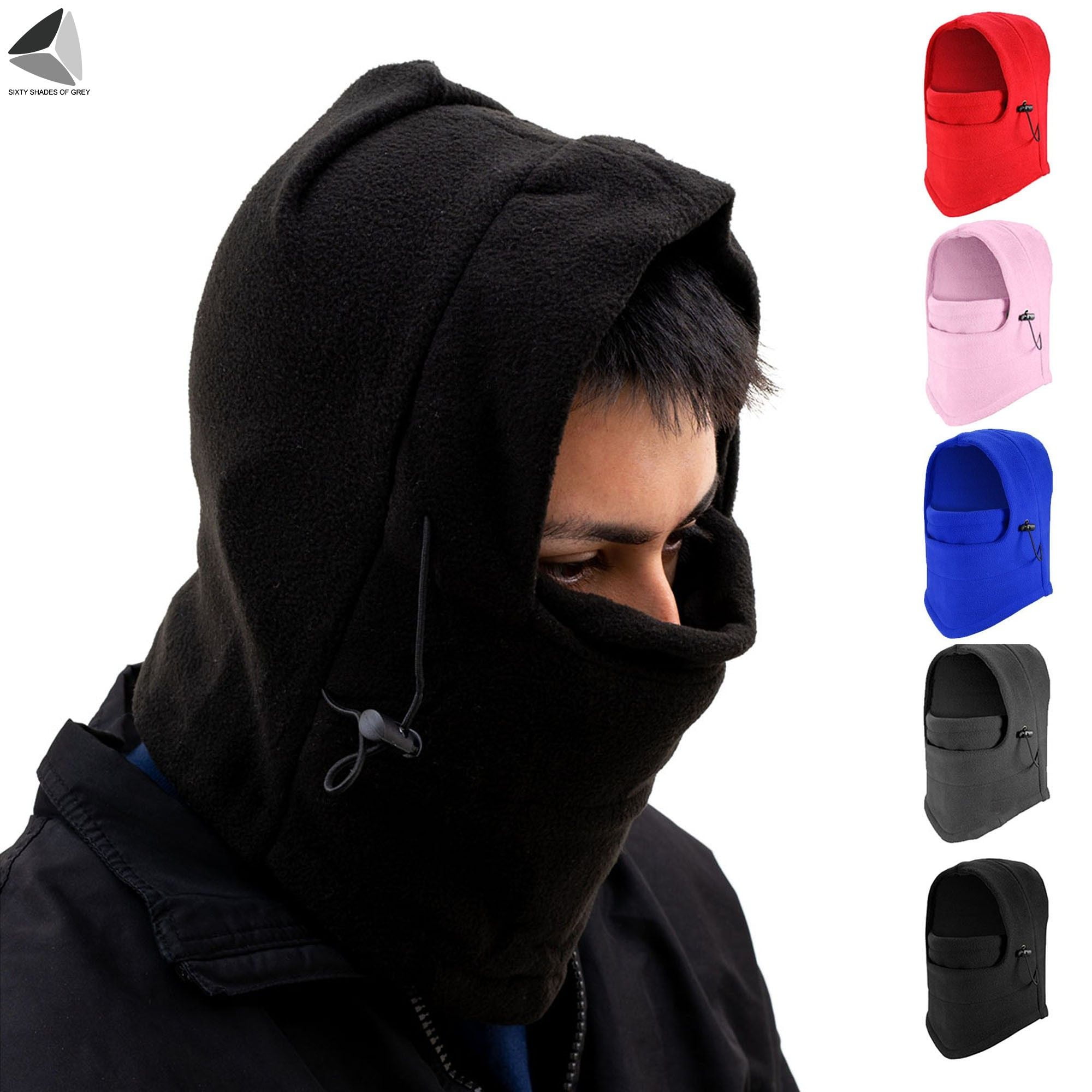 Mens Winter Thermal Fleece Balaclava Ski Face Mask Neck Warmer Hood Hat Cap Hot 