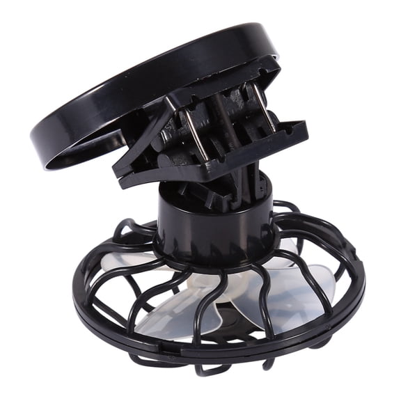 M Buder Mini Clip On Solar Fan Eco-Friendly Solar Powered Air Conditioner Cooling Cell Fan with Visor Clip for Travel Camping Hiking Sports and Outdoor Activities, Black (3 Inches / 7.5 cm)