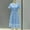 Blue, variant on A Lined Dress Short Sleeve Lapel Collar Button Down Dot Pattern Belt Knee Length Vintage Dress Blue 2XL