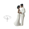 thumbnail image 2 of balikha Bride Groom Figurine Couple Sculpture Wedding Cake Topper for Bridal Showers White Suit, 2 of 9