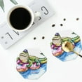 Bingfone Vintage Alligator Donut Pool Float Leather Drinks Coasters