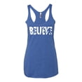 thumbnail image 2 of Wild Bobby Believe Bigfoot Aliens Women Tri-Blend Racerback Tank Top, 2 of 6