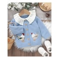 thumbnail image 5 of Baby Toddler Girl Sweater Cardigan 6 9 12 18 24 Months 2T 3T Rooster Embroidery Doll Collar Long Sleeve Button Down Tops for Fall Winter, 5 of 9