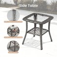 thumbnail image 6 of ODELIO 10‑Piece Wicker Patio Set, 360° Swivel Rocking Chairs, 55000 BTU Propane Fire Pit Table, Ottomans & Side Tables,Grey Outdoor Conversation Furniture, 6 of 11