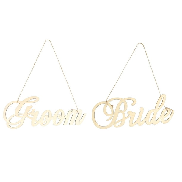 FELTECHELECTR 2 letreros de madera para aniversario de boda, compromiso y decoración para novios.