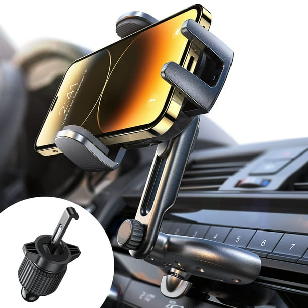 Soporte de teléfono LISEN con ranura para CD para iPhone 16 Pro Max de coche, color negro