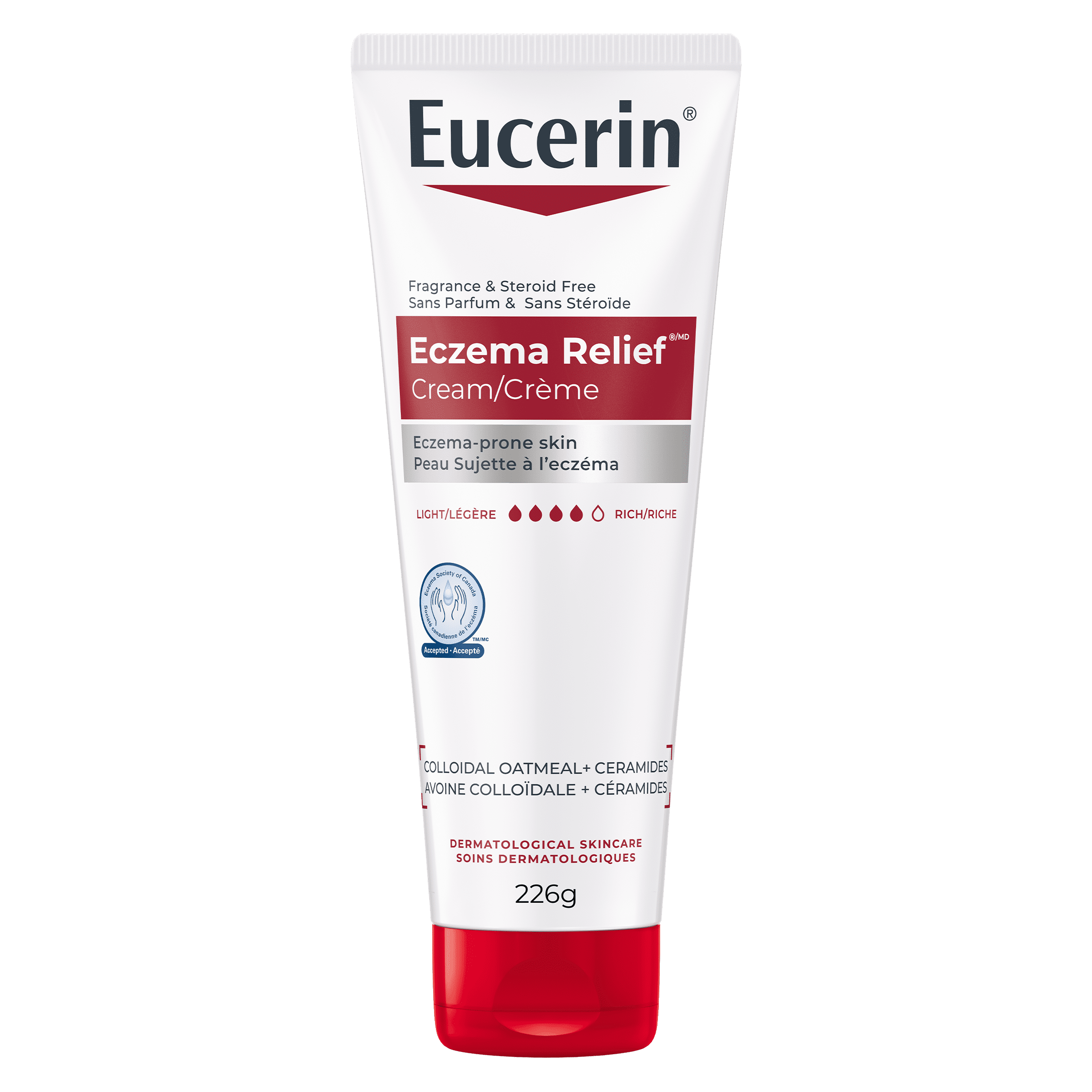 Eucerin Eczema Relief Body Cream for Eczema-Prone Skin, Steroid-Free and Fragrance-Free, Ceramide, Colloidal Oatmeal, 226g