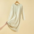 thumbnail image 3 of Stamzod Winter Fleece Pajamas Women Sleepwear Solid Color Long Sleeve Fleece Night Dress Casual Soft Moo Moos for Women Beige B Free Size, 3 of 8