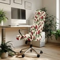 thumbnail image 3 of FKELYI Red Rose Leaf Print Office Chair Cover Computer Chair Covers Removable Chair Protector Slipcover Stretch Fabric Boss Chair Covers for Home Office, Small, 3 of 6