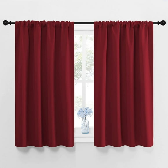 AIR-Burgundy Curtains Blackout Drape Panels - Lights Block Out Window Treatment Curtain Sets for Home Decoration on Christmas & Thanksgiving Day (Set of 2 Panels, 42 by 45-Inch)