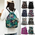 thumbnail image 3 of D Portable Folding Drawstring Backpack Shopping Bag Sport Gym Outdoor Travel H7 N6J3, 3 of 9