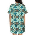 thumbnail image 3 of Bingfone Turtles And Seahorses Print Pajamas Sets for Women Soft Short-Sleeved Pjs with Lounge Shorts Two Piece Sleepwear, 3 of 8