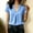 Blue, variant on Ayolanni Flowy T Shirts for Women Business Short Sleeve V-Neck Solid Blouse Fitted Ladies Rolled Shirts 2026 Summer Tops Blue L