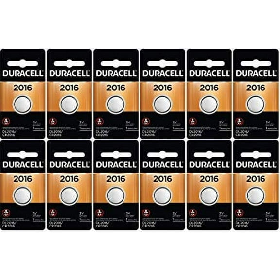 12-Pack Duracell 2016 Batteries 3.0 Volt Lithium Coin Button