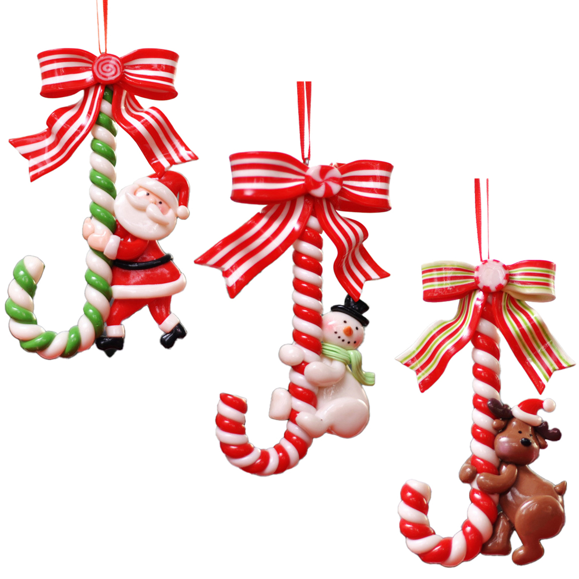 3 Pcs Christmas Plastic Candy Cane Xmas Tree Hanging Candy Cane