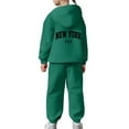 thumbnail image 4 of Hessimy Toddler Boys Girls Spring Summer Cartoon Print 2Pcs Long Sleeve Sweatshirt Tops Pants Cute Sweatsuit, Cute Sweat Style(Dark Green,3-4 Years), 4 of 7