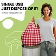 thumbnail image 3 of KitchenK Plastic Table Cloth Disposable 10 Pack, 84'' Round Table Cloths, Party, Picnic, Decorative Gingham Tablecloths, Round, Red and White Checkered Cover, Leakproof & Sturdy, Red Plaid, 3 of 5