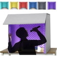 thumbnail image 1 of Housse de Bureau Insonorisée, Cabine d'Enregistrement Portable, Boîte de Son Auto-Fabriquée, Cabine d'Isolation pour Studio de Musique Chambre Maison, Réduction de Bruit pour Studio d'Enregistrement, Podcasts, Chant, Violet-80x80x80cm, 1 of 1
