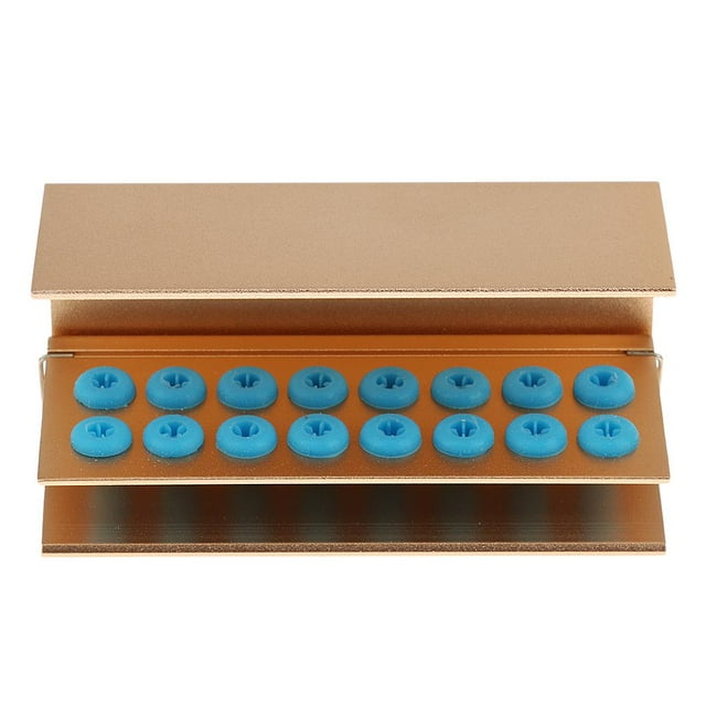 S SERENABLE 16 Holes Holder Block Autoclave Disinfection Box Golden