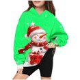 thumbnail image 2 of Zwiiyzr Christmas Sweatshirt Toddler Baby Boy Girls Clothes Long Sleeve Printed Hooded Sweatshirt Sweater Shirt Pullover Top Fall Clothes 4-14Y Green, 2 of 3