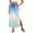 Light Blue, variant on Gradient Ombre Maxi Skirt, High Waisted Side Slit Long Skirt with Pockets, Casual Summer Drawstring Flowy A-Line Bottoms