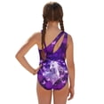 thumbnail image 2 of SEANATIVE Girls Swimsuit and Cover Up Set One Piece Bathing Suit See-through Mesh Skirt, 2 Piece Back Cut Out Design Swimwear, Size 9-10 Years, Horse Butterfly Rose Violet, 2 of 7