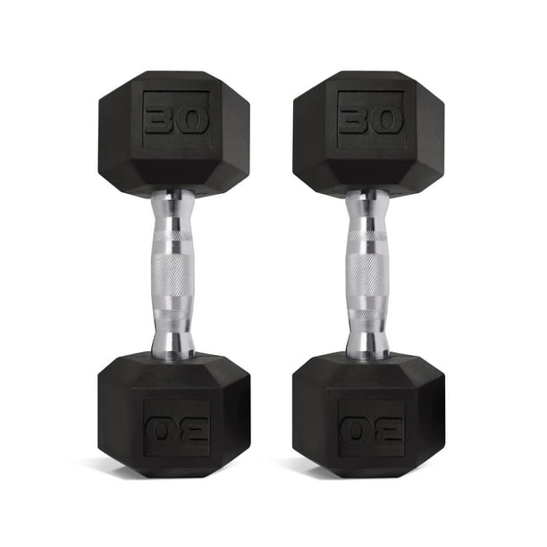 CAP Barbell Coated Hex Dumbbells, Set of 2, 30lbs (ships in 2 boxes