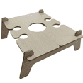 thumbnail image 1 of Wooden Folding Picnic Table with Glass Holder Round Foldable Desk Wine Glass Rack Table Snack Tray for Partys, 1 of 7