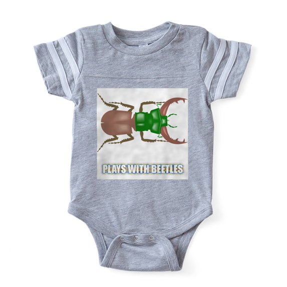 CafePress - Plays With Beetles 2 - Cute Infant Baby Football Bodysuit