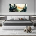 thumbnail image 4 of Hieng Forest Canvas Wall Art 3 Piece Watercolor Forest Picture Prints Forest Tree Paintings Pine Tree Canvas Prints for Living Room Bedroom Decor (only canvas), 4 of 6