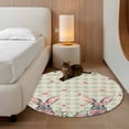 thumbnail image 2 of Small Round Rug 3Ft Washable Non-Slip, Bunny Easter Circle Area Rugs for Living Room Bedroom, Spring Floral Eucalyptus Leaves Green Plaid Rustic Indoor Floor Mats Carpet Runner for Home Decor, 2 of 8