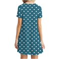 thumbnail image 6 of FRSASU Women's Vintage Polka Dress Casual Short Sleeve Summer Dresses Crewneck Mini Sundress Vacation Outfits Mint Green, 6 of 6
