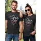 thumbnail image 1 of Camisetas de San Valentín para él y para ella en pareja: cuello redondo informal, mezcla de algodón 100 % con estampado de corazones, ligeramente elásticas, lavables a máquina, perfectas para el veran, 1 of 6