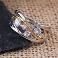 thumbnail image 5 of European And American New Two-tone Classic Irregular Size Diamond Ring Women's Ring, 5 of 6
