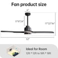 thumbnail image 6 of Sofucor 52-Inch Black Wood Blade Ceiling Fan with LED Light and Remote Control - Modern, Farmhouse, Contemporary, 6 of 9