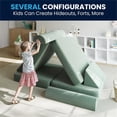 thumbnail image 4 of Pemberly Row 56" Foam Modular Kids Play Couch with 6 Sectional Sofa Pieces-Sage, 4 of 21