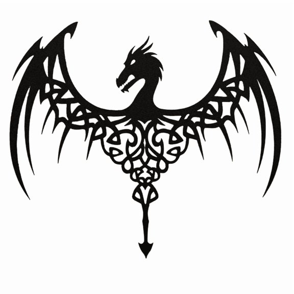 Cuadro Decorativo de Metal con Diseño dragon alas Mediano