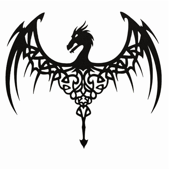 Cuadro Decorativo de Metal con Diseño dragon alas Mediano