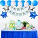 thumbnail image 5 of Falda de mesa de plástico desechable, PEVA Rectangular de Mantel, impermeable, azul, decoración para fiesta de boda, Baby Shower, 5 of 5