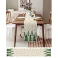 thumbnail image 3 of Rustic Christmas Tree Table Runner 72 Inches, Winter Watercolor Gold Snowflakes Bed Runner Dresser Scarves Tabletop for Indoor Outdoor Parties/Ceremony/Banquet, 14" x 72", 3 of 8